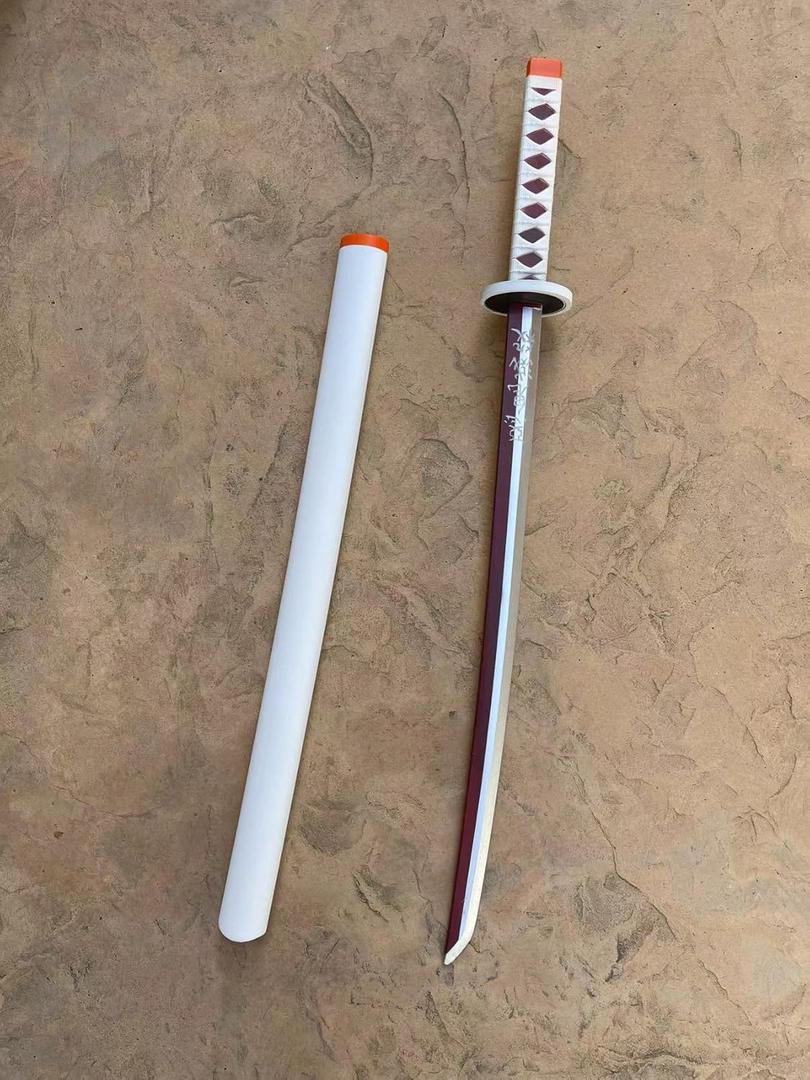 31 Inch Cosplay Anime Sword, Fantasy Foam Samurai Tengen Uzui Blade, Tanjiro Demon Katana for Halloween Short Version