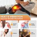 Cordless Shoulder Heating Pad with Massage, Heated Shoulder Wrap, Detachable Magnetic Controller Heated Shoulder Brace for Pain Relief with 5 Heats and Vibration Modes (Black)