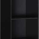 Hodedah 4-Shelf Bookcase in Black
