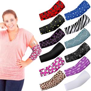 Cuffbow 12 Pcs PICC Line Reusable Sleeve Cover for Adults Upper Arm Breathable Cover Nursing Sleeve Protector Supplies(Stylish)