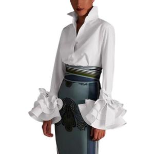 UOOZEE Womens Button Down Shirt Long Sleeve Dress Shirts Solid Work Blouse (Medium, White)