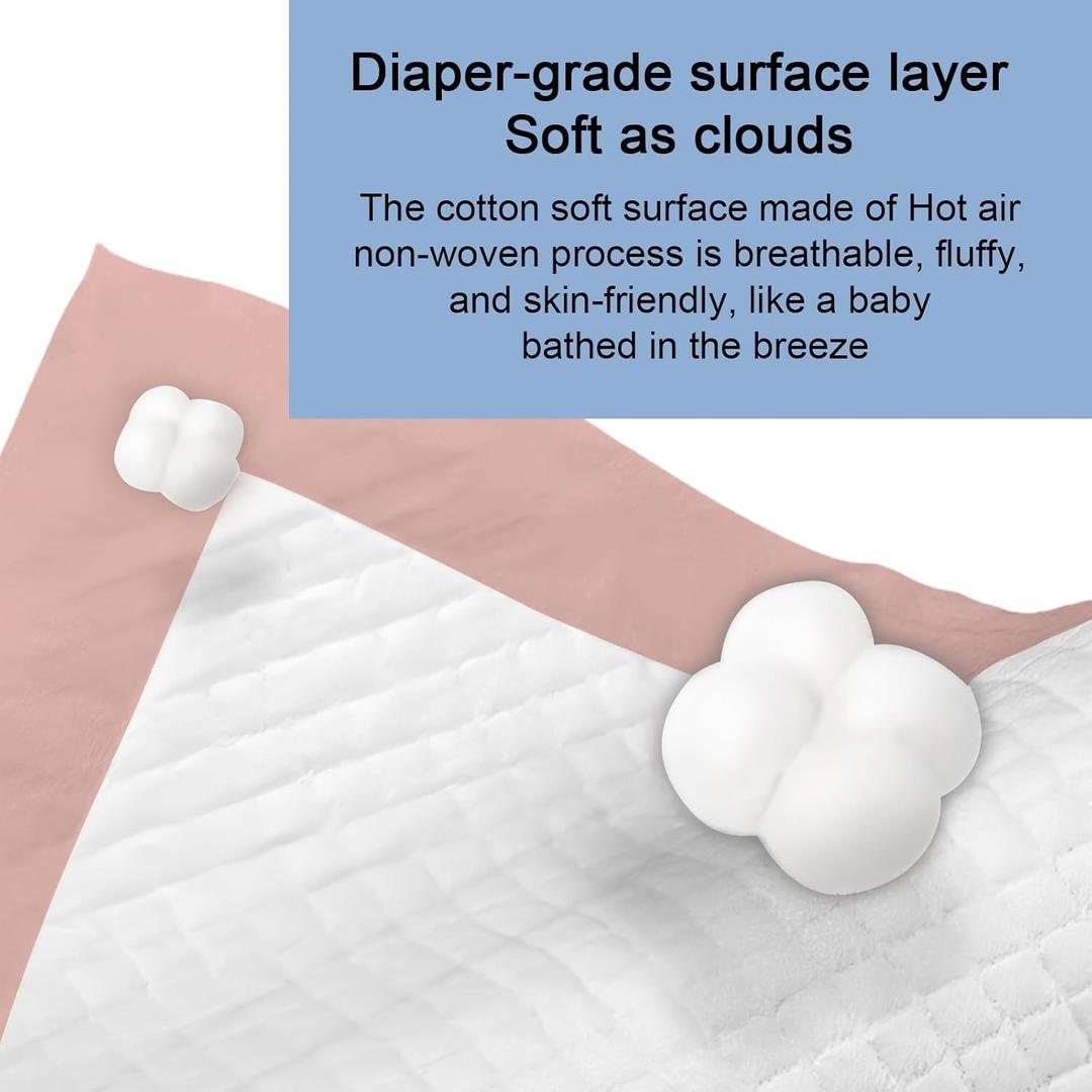 Disposable Changing Pad Liners Pack of 100 Baby Incontinence Changing Pads Diaper UnderPads Ultra Soft Super Absorbent Waterproof Mat 13 x18 in