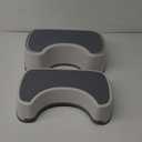 MR.SIGA Toilet Stool Squat Adult, Bathroom Stool Heavy Duty, Anti Slip Toilet Step for Bathroom, Toddler Step Stool for Kids, Off-White & Dark Gray