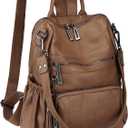 Uromee Travel Backpack Purse for Women Vegan Leather Ladies Fashion Tassel Shoulder Bag Convertible