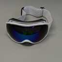 FMY Snowboard/Ski Goggles for Adult,Over Glasses Anti Fog UV Protection Skiing Goggles for Men Women Youth (White/White Ice Blue)