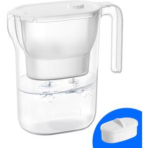 Waterdrop Water Filter Pitcher, 200-Gallon Long-Life, Countertop NSF Certified Water Purifier, Replaces 6,400 Plastic Water Bottles a Year, Reduces Chlorine, PFOA/PFOS, 7-Cup, White