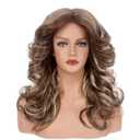 REEWES 70s Wig Farrah Fawcett Wig Vintage Wigs 70th Wig for Women Lady Natural Synthetic Full Wigs Vintage Cosplay Costume Disco Hair Wig Feathered Wig (Highlight)