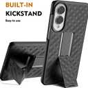 for Galaxy S25 Edge Holster Case with Belt Clip & Kickstand, 2-in-1Rugged Bumper Cover Full-Body Military Grade Protection (Black)