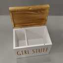 Tampon Holder for Bathroom with Hinged Lid, Feminine Product Organizer, Bathroom Period Products, Toilet Organizer, Bathroom Accessories Box for Girl Stuff (White)