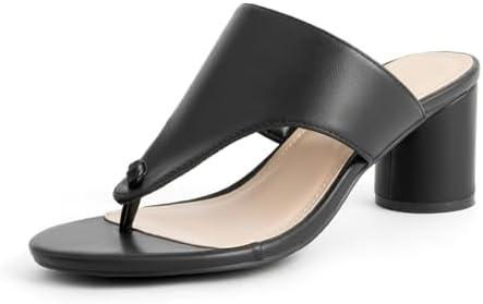 BHDJK Women's Broadband Slingback Chunky Low Heel Flip Flops Sandal Fashion Open Round Toe Slip On Anti-Slip Dress Party Thong Heels for Dating Shoping, Size: 7