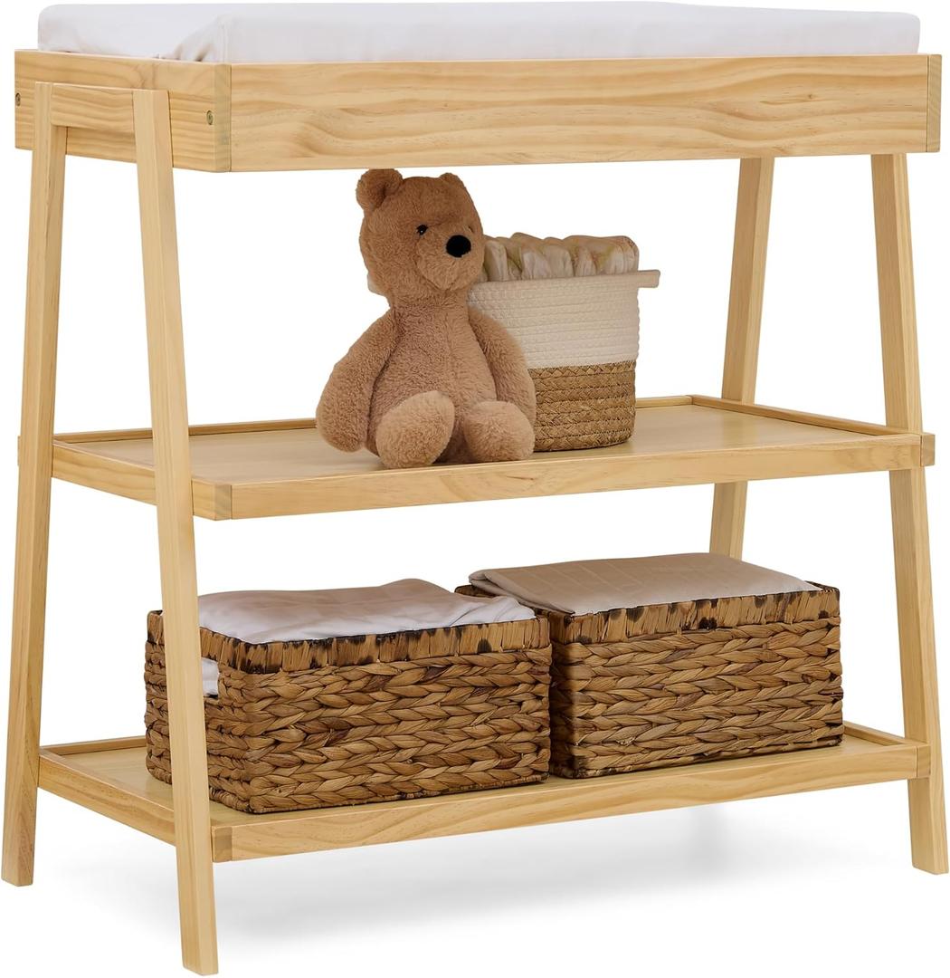 Delta Children Scout Changing Table, Natural, 35.25"W x 18.75"D x 34.7"H