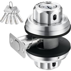 Twist to Lock Deadbolt Lock Without Any Keys with Anti-Mislock Button Front Door Lock Door Knob Set with Single Cylinder Stainless Steel casiting Promise Never Rust Night Latchenchanced Safety Silver (1 Pack)
