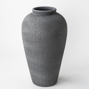 Large Ceramic Flower Vase 11 Inches, YBX Black Rustic Ceramic Vase, Decorative Farmhouse Tall Vase for Home Decor, Living Room, Bedroom, Centerpieces, Console, Wedding, Table Decorations, Black