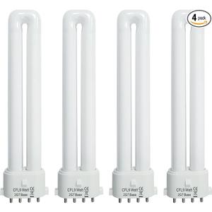 9 Watt Light Bulb Compatible with Satco S8365, Kandolite 96500, Rayovac F9W-1, Coleman Lantern Bulb Replacement 2G7 Base 4100K 4 Pack
