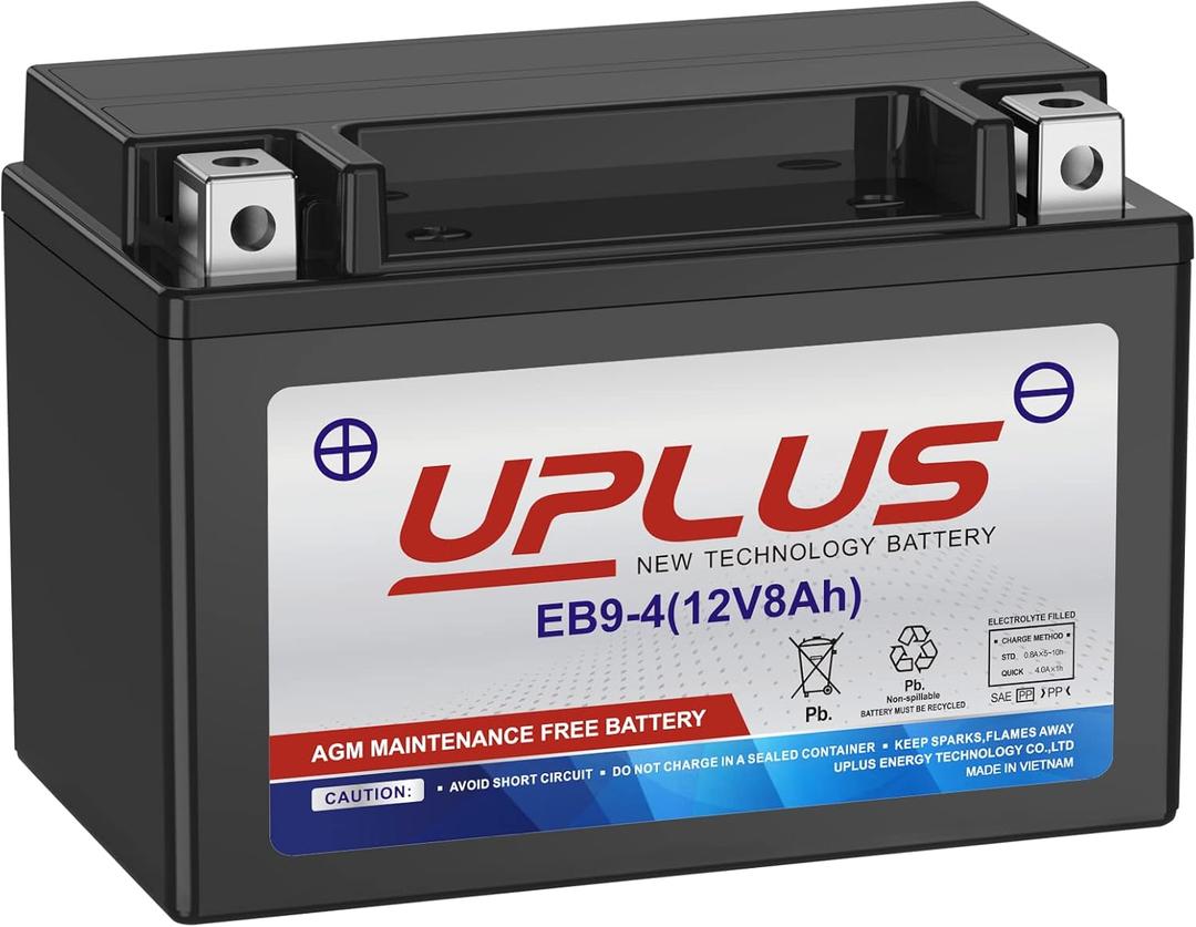 Motorcycle Battery YTX9-BS, UPLUS EB9-4 ATV Scooter Battery Maintenance Free - Sealed AGM Powersport Batteries