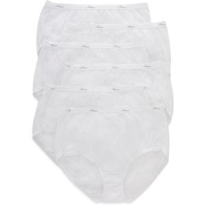 Hanes womens High-waisted Brief Panties, 6-pack, Moisture-wicking Cotton Brief Underwear (White, M)