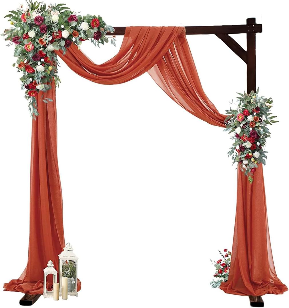 THORISE 7.3FT Wooden Wedding Arch Stand Square Wood Arch Wedding Arbor for Ceremony Party Proposal Scene Garden