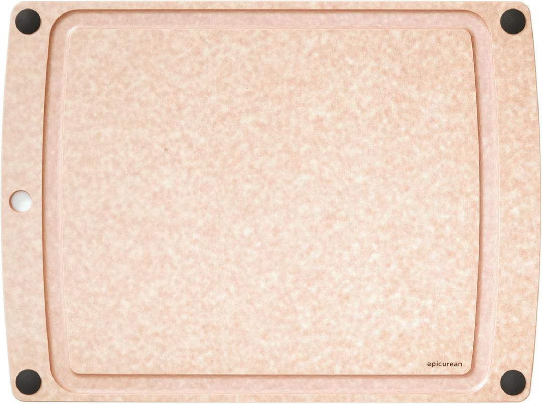 Epicurean All-In-One Cutting Board with Non-Slip Feet and Juice Groove - Non-toxic, Dishwasher Safe,Made in the USA, 19.5" x 14.5", Natural