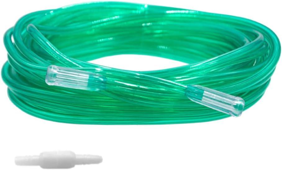 Standard green oxygen tubing with 2 standard connectors 25' 6 channel