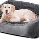 JOEJOY Rectangle Dog Bed for Large Medium Small Dogs - Washable Orthopedic Sofa Bed, Soft Breathable Puppy & Pet Cuddler, Durable Calming Dog Bed with Anti-Slip Bottom, Multiple Sizes, Dark Grey