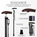 Carbon Fiber Walking Cane for Men and Women - 10 Height-Adjustable, Cane for Seniors Balance, Carbon Fiber Cane Ultralight 0.55 lb, Black Matte, 350 lbs Capacity(Black)