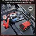 Upgraded Jumper Starter Cable Clamps for 18V, 8AWG Auto Battery Automotive Booster Cables Power Tool Line (Battery not Included), Emergency Kit (Fit Mil-waukee style 1)