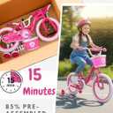 bicystar Princess Girls Bike 12-18 Inch with Training Wheels, Ages 3-8 Pink