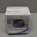 Travel Neck Pillow with 100% Pure Memory Foam, G-Shape, Includes Eye Mask & Ear Plugs, Ergonomic Design for Airplane, Car & Office, etc, Beige Gray