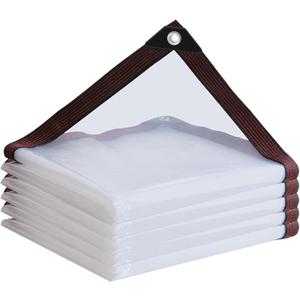 Clear Tarp Waterproof 6x10-Heavy Duty Plastic Tarps,Vinyl Transparent Tarpaulin with Grommets,Outdoor Small&Large Tarp Cover for Chicken Coop/Greenhouse/Camping/Plant/Patio (1p)