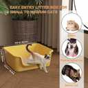 Open-Top Large High Sides Cat Litter Box with Low Entrance, Suitable for Small and Elderly Cats, Anti-Splash, 19.8” x15.6”x7.3” for Indoor Use