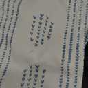 100% Boho Blackout Curtains 84 Inches Long for Bedroom, Blue on Beige Patterned Bohemian Curtains for Living Room, Geometric Striped Thermal Insulated Window Drapes Gromment Top 2 Panels