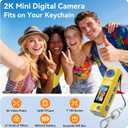 Mini Keychain Digital Camera:2K Digital Mini Camera with 16GB Card,Vintage Keychain Video Camera, 1" HD LCD Display, 400mAh Battery Portable Small Cameras with Elegant Gift Box