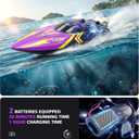 BEZGAR TX136 12 Inch 25 KPH Fast RC Speed Boat for Kids | 25 KPH High Speed; double playtime; Waterproof Hull; Ideal Speed Boat for Pools & Lakes; Purple