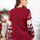LANPULUX Christmas Sweater for Women Crewneck Adorable Ugly Christmas Sweater Family Matching Outfits Loose Pullover Knitwear (Small)