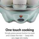 Hamilton Beach 3-in-1 Electric Egg Cooker for Hard Boiled Eggs, Poacher Eggs, Omelet Maker & Vegetable Steamer, Holds 7, Mint (25504)