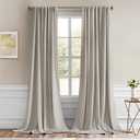 MIULEE Natural Back Tab Blackout Curtains 120 Inch Long 2 Panels Set for Bedroom, Rod Pocket/Pinch Pleated Extra Long Thermal Insulated Living Room Darkening Light Blocking 10FT Drapes