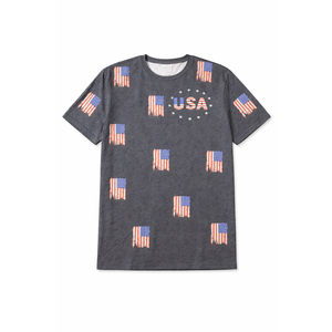 American Flag Patriotic T-Shirt Women 4th of July Gift Shirt USA Flag Stars Stripes Graphic Short Sleeve Casual Tops (Small, Blue)