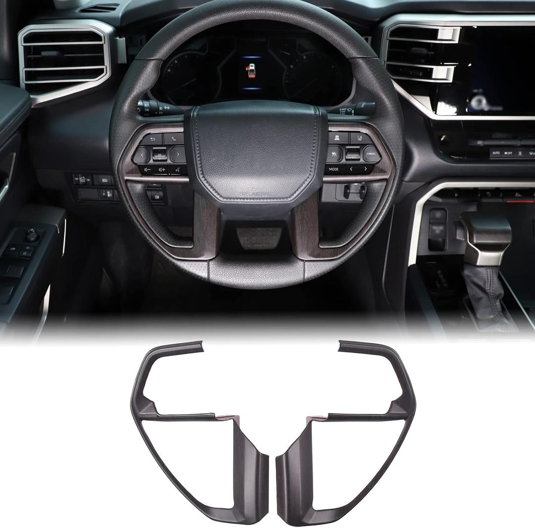 Aunginsy Center Console Steering Button Panel Trim Cover Compatible with Toyota Tundra/Sequoia 2022-2025 Tacoma 2024+ Central Control Steering Panel Decorative Frame Protector Sticker ABS Accessories (Oak Grain)