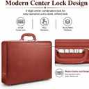 Briefcase for Men, Leather Attache Case with Lock, Hard Shell Business Briefcase, Fits 15.6-Inch Laptop