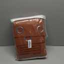 COSVIYA 100% Blackout Burnt Orange Linen Curtains & Drapes 84 Inch Length 2 Panels Set, Full Room Darkening Grommet Insulated Thermal Window Panels for Bedroom/Living Room,52x84 inches