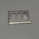 Metal Wall Plate for Electrical Outlets, Decorative Brushed Nickel Switch Plates Outlet Cover, Light Switch Cover Plate, 3-Gang Wall Plates (Triple Decorator, 1 Pack)