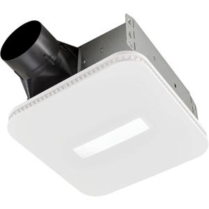 Broan-NuTone Bathroom Exhaust Fan  Retrofit Design Replaces Existing Fan Without Attic Access, Quiet 1.0 Sones, 110 CFM, Powerful Ventilation with 4 Selectable CCT Light Settings for a Modern Look