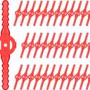 Honoson 36 Pieces String Weed Trimmer Head Blade Replacement Plastic Cutter Weed Mover Blade Lawn Mower Accessories for Cordless Grass Trimmer Garden (Red)