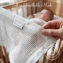 100% Organic Cotton Mesh Crib Liner Breathable 2-Piece Set for Full-Size Cribs (52 x 28) GOTS Certified, Soft & Hypoallergenic White