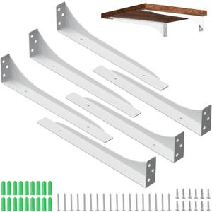 Mrodx 11.8 inch Shelf Brackets,6 Pack Floating Shelf Bracket, 90 Degree L Brackets for Shelves,for Wooden Board Hanging Support