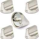 5 Pcs W11239985 W10850015 Stove Control Knob Compatible with Whirlpool WFG550S0HZ0, WFG550S0LV1, WFG525S0HV1, WFG535S0JV0, WFG550S0HV0, WFG525S0JZ0, Gas Range knobs Replace W11032553 Control Knob