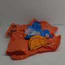 JOYIN Inflatable Pool Float Set Volleyball Net & Basketball Hoops, Floating Swimming Game Toy for Kids and Adults, Summer Floaties, Volleyball Court (105x28x38)|Basketball (27.6x23),L-Orange