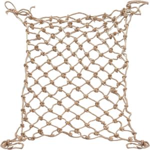 Hemp Rope Net (4ft x 16ft) Heavy Duty Natural Jute Rope Climbing Safety Netting for Balcony, Stairs, Fence, Garden, Playground Protection & Indoor/Outdoor Decor