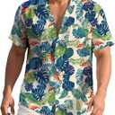 Hawaiian Shirt for Men Short Sleeve Button Down Summer Beach Casual Shirts Tropical Aloha Shirt Men Relaxed Fit (XL)