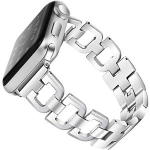 Compatible with Apple Watch Band 38mm 40mm 41mm 42mm 44mm 45mm 46mm 49mm, Women Strap For iwatch Series 11 10 9 8 7 6 5 4 3 2 1 SE SE2,D-Shape (Silver)